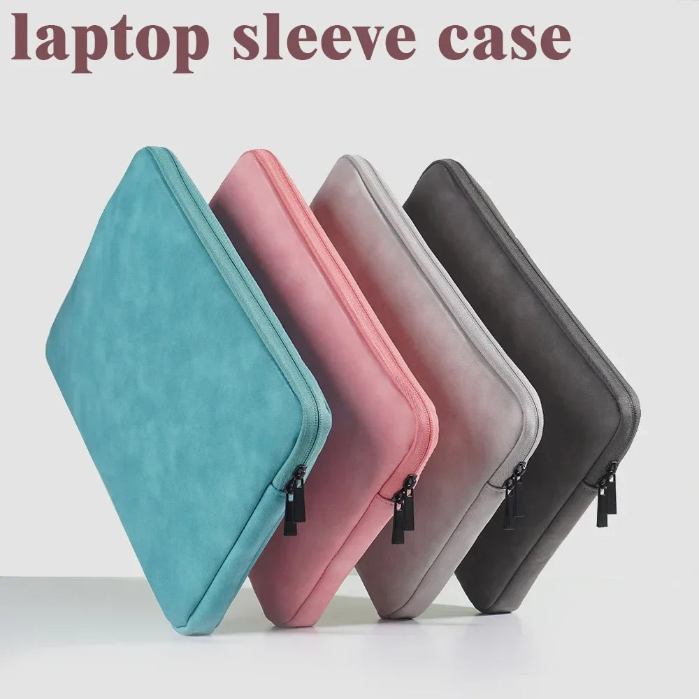 Water-Resistant PU Laptop Sleeve 12–16 Inch — Slim Microfiber Interior