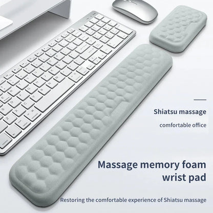 2-Piece Memory Foam Wrist Rest Set — Ergonomic Keyboard & Mouse Support with Non-Slip Base for Laptop & Desktop