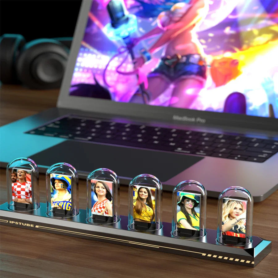 RGB Nixie-Style IPS Tube Clock - LED Color Screen Digital Desktop Night Light