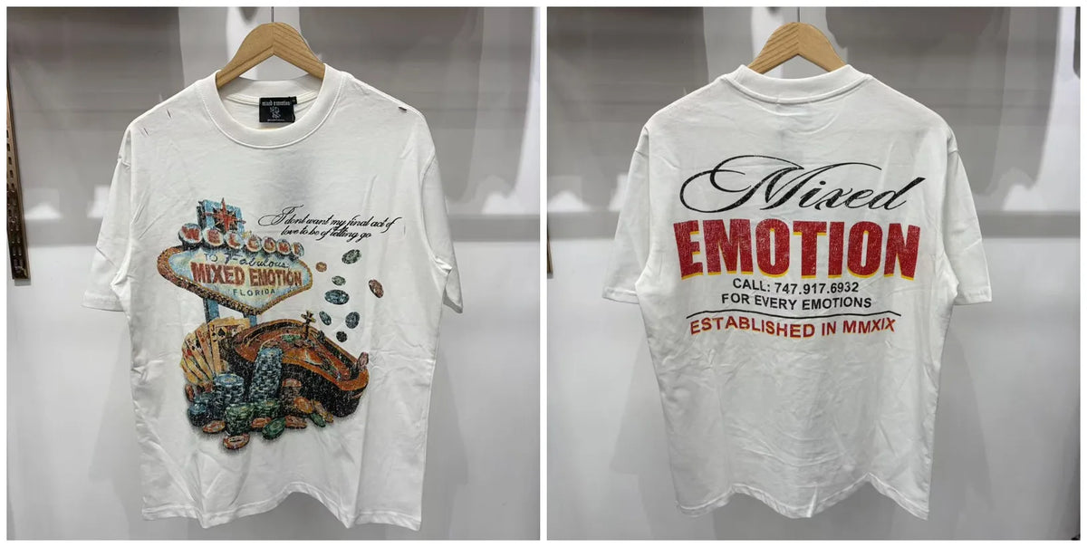 MIXED-EMOTION Rhinestone Graphic T-Shirt