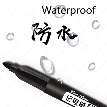 Waterproof Oil-Based Permanent Marker Pens - Quick-Dry Black Blue Red for Metal, Glass & Paper (Bulk 1–100 pcs)