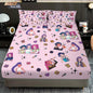 3-Piece K-Pop Demon Hunters Print Fitted Sheet Set – Multiple Sizes for Dorms & Bedrooms, Machine Washable