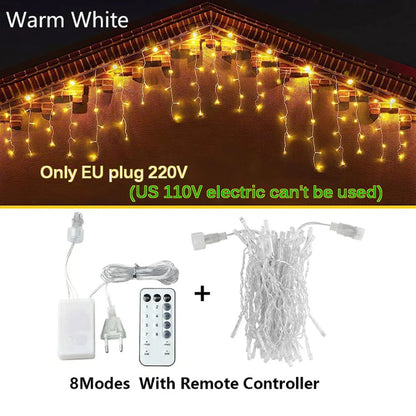 Waterproof LED String Lights 3.5–25m (11.5–82 ft) | Warm White / Cold White / Multicolor | 8 Modes IP65 EU Plug