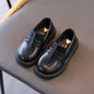 Kids PU Leather Loafers Slip-On School Flats for Boys & Girls - Casual Dress Shoes EU 21-36