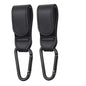 2-Pack PU Leather Stroller Hooks – Adjustable Pram Bag Hangers, Universal Diaper Bag Organizer
