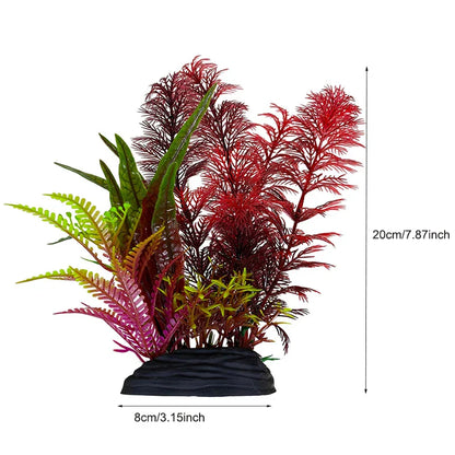 Artificial Aquarium Plants — Plastic Underwater Decorations for Fish Tanks, Realistic Aquarium Decor