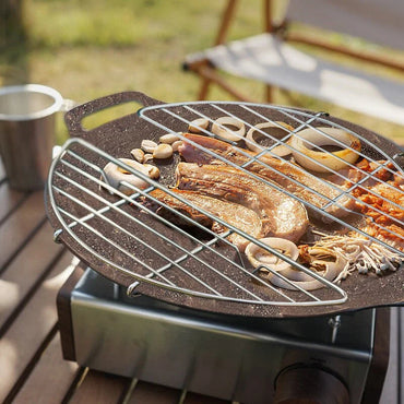 Stainless Steel Camping BBQ Grill Rack – 26 x 8.5 x 2 cm (10.2 x 3.3 x 0.8 in) Drip, Cooling & Anti-Scorch Rack