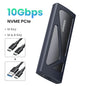 M.2 NVMe SATA SSD Enclosure USB-C 3.2 Gen2 10Gbps Tool-Free Fits 2230/2242/2260/2280 Up to 8TB Aluminum Case with Silicone Sleeve