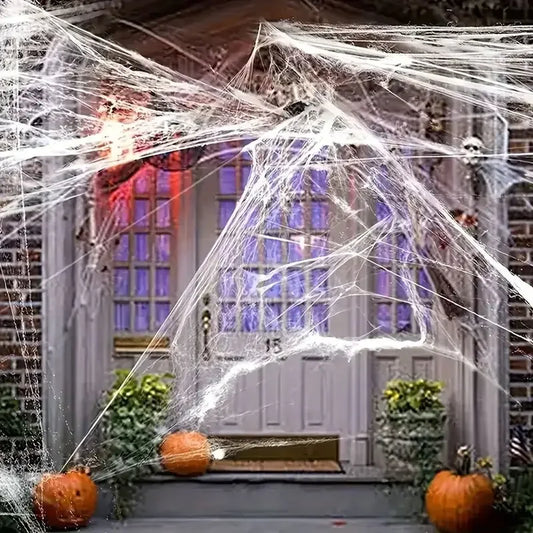 Cotton Spider Web Halloween Decoration - 6 Colors
