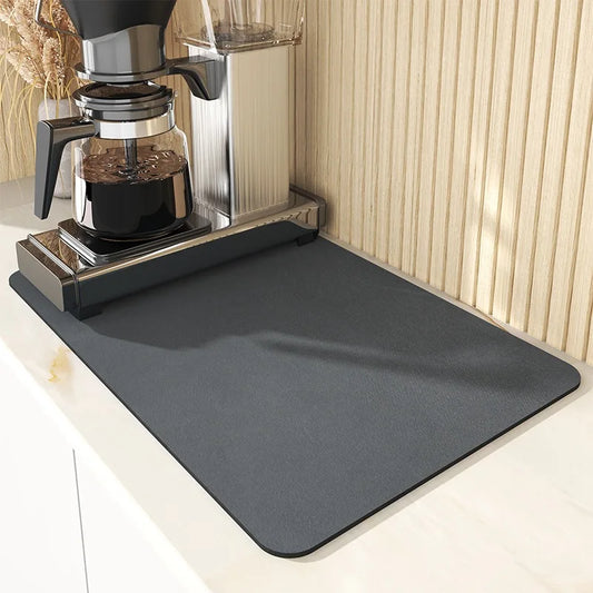 Absorbent Diatom Mud Dish Drying Mat – Non-Slip Quick-Dry Kitchen & Bathroom Drain Pad
