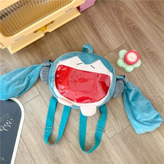 Cute Anime Plush Shoulder Backpack Kawaii Cartoon Knapsack for Kids and Students, Gift Toy
