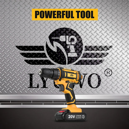 Cordless Drill 12V/16.8V/21V Rechargeable Electric Screwdriver - 2-Speed Lithium Battery Multi-Function Power Tool