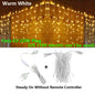 40 m (131 ft) LED Curtain Icicle String Fairy Lights with Remote – Waterproof Outdoor & Indoor Christmas Wedding Party Decor