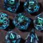 Liquid Core Resin RPG Dice Set — Sharp-Edged D20 D12 D10 D8 D6 D4 for Tabletop Gaming
