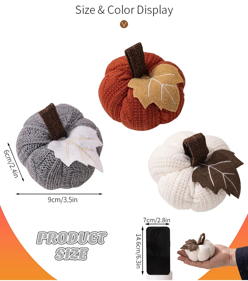 Knitted Halloween Pumpkin Decoration, Cotton, Mix or Single Colors