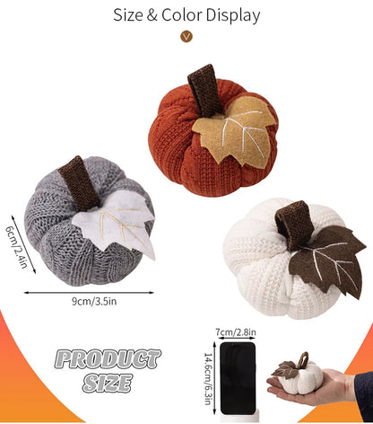 Knitted Halloween Pumpkin Decoration, Cotton, Mix or Single Colors