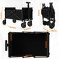 Folding Collapsible Utility Wagon Cart - Portable Handcart for Garden, Picnic, Beach & Shopping
