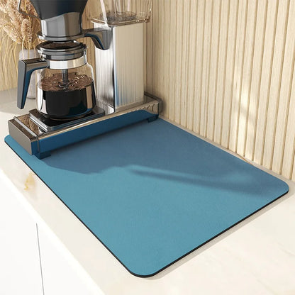 Absorbent Diatom Mud Dish Drying Mat – Non-Slip Quick-Dry Kitchen & Bathroom Drain Pad