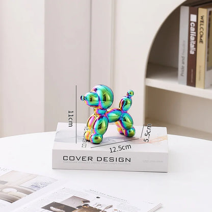 12.5cm Mini Ceramic Poodle Abstract Ornament Creative Sculpture Study Room Statue Home Office Accessories Festival Decoration