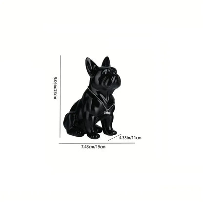 Adorable French Bulldog Sculpture Home Living Room Bedside Table Decoration Cute Pet Themed Figurine