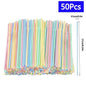 Multicolor Flexible Plastic Drinking Straws — Reusable Cocktail & Boba Straws 8.3 in (21 cm) x 0.2 in (5 mm) — Packs 50–6000 for Parties & Weddings
