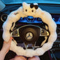 Kawaii Cat Plush Steering Wheel Cover – Winter Warm Soft Car Wheel Cover, Cute Interior Accessory