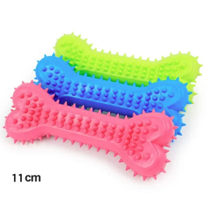 Durable Rubber Bone Chew Toy for Small Dogs - Bite-Resistant Teeth-Cleaning Training Toy