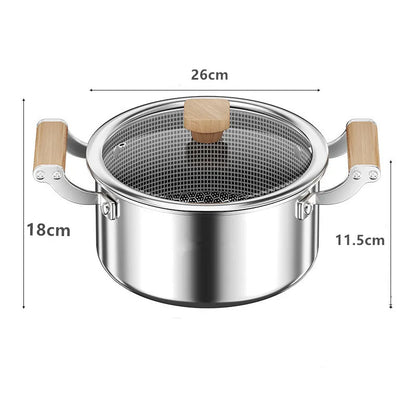 Stainless Steel Soup Pot Wok Honeycomb Non-stick Pot with lid Frying Pan Home Hot Pot Induction Cooker Gas Stove Universal Pan