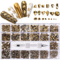 21 Grid Nail Art Rhinestone Set - Multi-Style Flat Bottom Glass Diamonds
