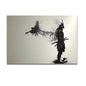 Black and White Japanese Black Samurai Man with Crow Posters and Print Wall Art Canvas Painting for Living Room Cuadros Decor