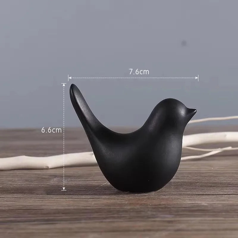 Modern Simple Luxury Golden Ceramic Bird Figurines Home Decoration Accessories Golden Bird Figures Decorative Wedding Ornaments