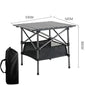 Portable Aluminum Alloy Folding Camping Table - Lightweight Roll-Up Picnic Table, Seats 6