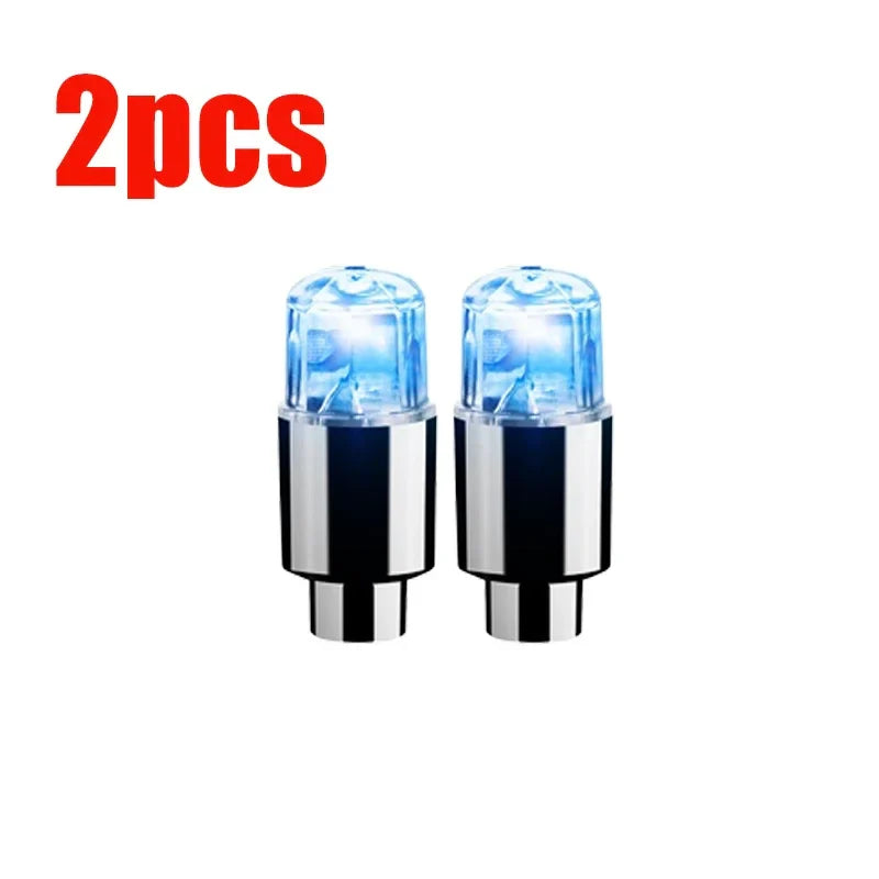 Universal LED Tire Valve Cap Lights - Colorful Flashing Wheel Hub Lamp for Car Motorcycle Bicycle (1.5 in / 3.8 cm)
