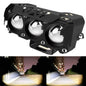 Motorcycle LED Spot Light Dual Color Hi/Low Beam Fog Lamps for Car Trucks SUV UTV 12V 24VMini Lens Headlight Driving Light