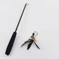 Telescopic Cat Teaser Wand 3-Section 15–38 in (38–97 cm) with 5 Feather Refills – Interactive Kitten Toy