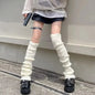 Women's Y2K Knit Leg Warmers 1 Pair — Crochet Boot Cuffs, 40/50/70 cm (15.7/19.7/27.6 in) — Black White