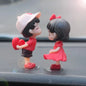 Couple Cute Ornaments for Car, Car Decoration Cute Cartoon Couples Action, Cartoon Car Dashboard Decorations, Cute Lovely Kiss C