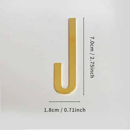 Golden Self Adhesive House Number Metal English Alphabet Letters for Apartment Room Door Plate Table Mailbox Number Stickers 7cm