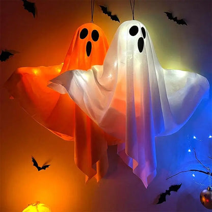 LED Glow Ghost Pendant, 50 x 40cm, White or Orange