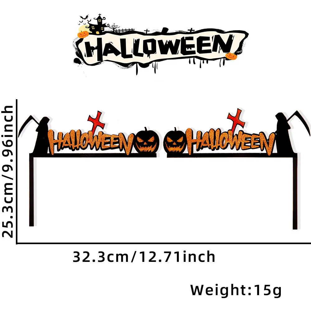Halloween Door & Window Corner Decorations – Non-Woven Fabric Stickers with Bats, Pumpkins & Spider Webs – 10 Styles for Home Party Decor
