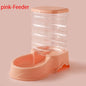 Gravity Pet Feeder and Water Dispenser for Cats and Small Dogs – Transparent PP Hopper, Pink, Blue, Gray