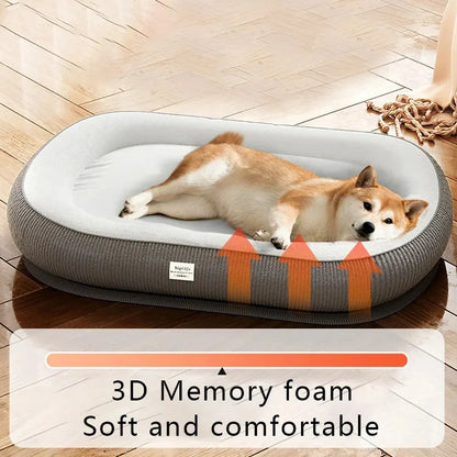 Breathable Machine-Washable Dog Bed - Plush Pet Bed for Puppies and Dogs, Solid Pattern