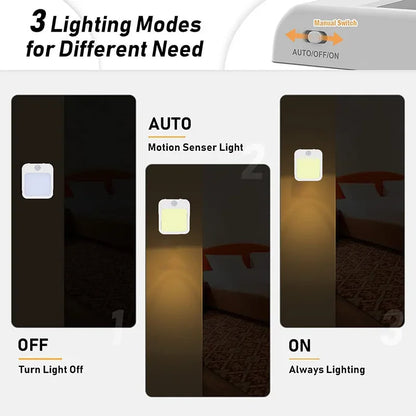 Motion Sensor LED Night Light with EU Plug – Plug-In Bedside & Kids Night Lamp, Warm/White Light
