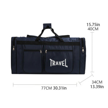 Large Capacity Travel Duffle Bag - Multi-Pocket Sports and Outdoor Weekend Bag with Zipper Closure