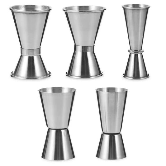 Dual-Sided Stainless Steel Jigger — Double Shot Cocktail Measure Bar Tool