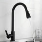 Pull-Out Kitchen Faucet 304 Stainless Steel Deck-Mounted Mixer Tap, Single-Handle Hot & Cold with Brushed Pull-Down Spray