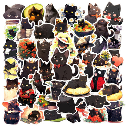 10/30/50pcs Cute Cartoon Cat Graffiti Stickers Decal Scrapbook Diary Phone Motorcycle Laptop Kawaii Waterproof Sticker Kids Toy