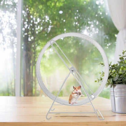 Silent Iron Exercise Wheel for Hamsters Quiet Small Pet Running Wheel with Stand