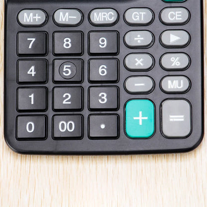 12-Digit Office Accounting Calculator — Dual Power Solar & Battery, Large Buttons, Voice, Multi-Function Financial Calculator
