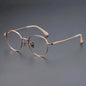 YIMARUILI Luxury Titanium Round Glasses – Retro Wide-Rimmed Frame
